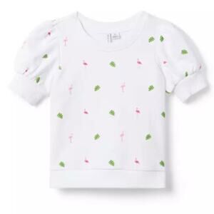 Kids White Flamingo Print Shirt Janie Jack 7